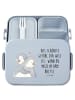 Mr. & Mrs. Panda Lunchbox Pinguine Kuscheln Motiv mit Spruch in Blau Pastell
