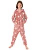 NORMANN Jumpsuit Overall Schlafanzug Pyjama langarm Sternen - 50889 in rose