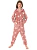 NORMANN Jumpsuit Overall Schlafanzug Pyjama langarm Sternen in rose