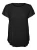 Vero Moda Langes Basic T-Shirt Kurzarm Top Einfarbiges Oberteil VMBECCA in Schwarz-2