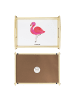 Mr. & Mrs. Panda Holztablett Flamingo Classic ohne Spruch in Weiß