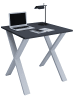 VCM  Schreibtisch Bürotisch Computertisch 80x80 Lona X in Silber / Anthrazit