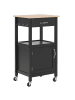 Beliani Servierwagen SIENA in Schwarz/Braun - (W) 48 x (H) 89 x (L) 39 cm