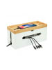 relaxdays Kabelbox in Natur/ Weiß - (B)34 x (H)16 x (T)13,5 cm