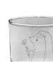 Mr. & Mrs. Panda Whiskey Glas Igel Blumen ohne Spruch in Transparent