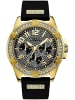 Guess Multifunktionsuhr FRONTIER goldfarben in schwarz