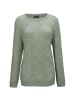 GOLDNER Pullover in Rippenoptik und Ajourdetails in rosmarin / gemustert