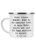 Mr. & Mrs. Panda Camping Emaille Tasse Spruch Jazz Momente mit S... in Weiß