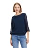 BETTY & CO Blusenshirt mit Webbesatz in Navy Blue