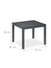 relaxdays Balkon-Beistelltisch in Grau - (B)52 x (H)39 x (T)48 cm