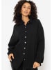 SASSYCLASSY Oversize Musselin Bluse in Schwarz