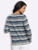 Sieh an! Jacquard-Pullover in steingrau-rauchblau-gemustert