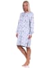 NORMANN Frottee Nachthemd Bündchen Sterne - 69851 in Grau