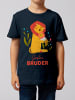 wat? Apparel T-Shirt Löwen Großer Bruder in Dunkelblau