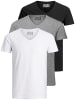 Jack & Jones 3er-Set  T-Shirt in Schwarz/grau/weiß