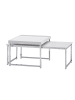 KADIMA DESIGN Couchtisch 2er Set Holz / Metall Sofatisch Eckig Modern, in Weiß