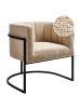 Beliani Sessel LARVIK II in Beige/Schwarz - (W) 73 x (H) 72 x (L) 66 cm