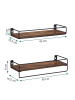 relaxdays 2 x Wandregal in Braun/ Schwarz - (B)40 x (T)15,5 cm