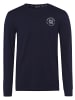 H.I.S. Langarmshirt in anthrazit-meliert, marine