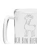 Mr. & Mrs. Panda Gravur Bierkrug Lama König mit Spruch in Transparent