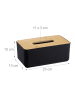 relaxdays 10 x Taschentuchbox in Schwarz/ Natur