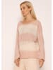 SASSYCLASSY Oversize Strick-Pullover in Rosa, Offwhite