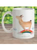 Mr. & Mrs. Panda Tasse Lama Regenbogen ohne Spruch in Weiß