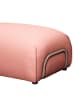 home24 home24 Polsterhocker mit Webstoff-Bezug & teilmassivem Holzgestell in Rosa in Pink