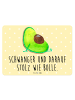 Mr. & Mrs. Panda Wandbild Avocado Schwangerschaft mit Spruch in Gelb Pastell