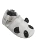 Bemesu Weiße Leder Krabbelschuhe für Babys mit rutschfester Sohle – Panda-Muster