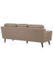 Beliani 3-Sitzer Sofa LOKKA in Braun/Heller Holzfarbton - (W) 204 x (H) 85 x (L) 83 cm