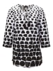 GOLDNER Kurzgröße:  Druckbluse aus reiner Baumwolle in weiß / schwarz / gemustert