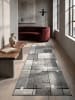 KADIMA DESIGN Teppich Niederflor Patchwork pflegeleicht Wohnzimmer Flur Esszimmer in Grau