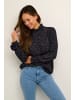 Kaffe Langarm-Bluse KAtinna Regular fit in Dark Blue/toffee Paisley Print