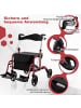 COSTWAY 2 in 1 Rollstuhl in Rot