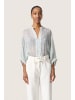Soaked in Luxury Kurzarm-Bluse SLMarta Lockere Passform in Silver Blue Stroke Print