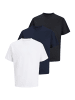 Jack & Jones T-Shirt Organic Relaxed in Weiß / schwarz / dunkelblau