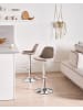 Beliani Drehhocker KAHLA in Beige/Silber - (W) 39 x (H) 80 x (L) 42 cm