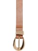 Urban Classics Urban Classics Chunky Buckle Loop Synthetic Leather Belt in brown/gold