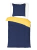 JACK 2 tlg. Renforcé Wende Bettwäsche 135x200cm Zweifarbig in Dunkelblau/Gelb