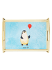 Mr. & Mrs. Panda Servierplatte Pinguin Luftballon ohne Spruch in Eisblau