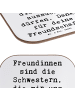 Mr. & Mrs. Panda Glas-Untersetzer Spruch Freundinnen Schwestern ... in Weiß