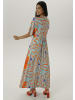 Aniston SELECTED Maxikleid in hellbau-orange-lila