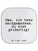Mr. & Mrs. Panda Glas-Untersetzer Oma, ich habe nachgemessen....... in Weiß