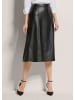 MADELEINE Leder-Look Midi-Rock mit Reißverschluss in schwarz
