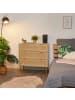 relaxdays Kommode in Natur/ Gold - (B)80 x (H)80 x (T)42 cm