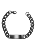 Adeliás Damen Armband – Panzerarmband aus Edelstahl 21 cm in schwarz