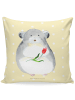 Mr. & Mrs. Panda kuschelkissen 40x40 Chinchilla Blume ohne Spruch in Gelb Pastell