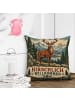 Mr. & Mrs. Panda Dekokissen 40x40 Hirsch rustikal Design mit Spruch in Weiß