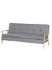 Beliani 3-Sitzer Sofa TJORN in Grau/Heller Holzfarbton - (W) 204 x (H) 84 x (L) 85 cm